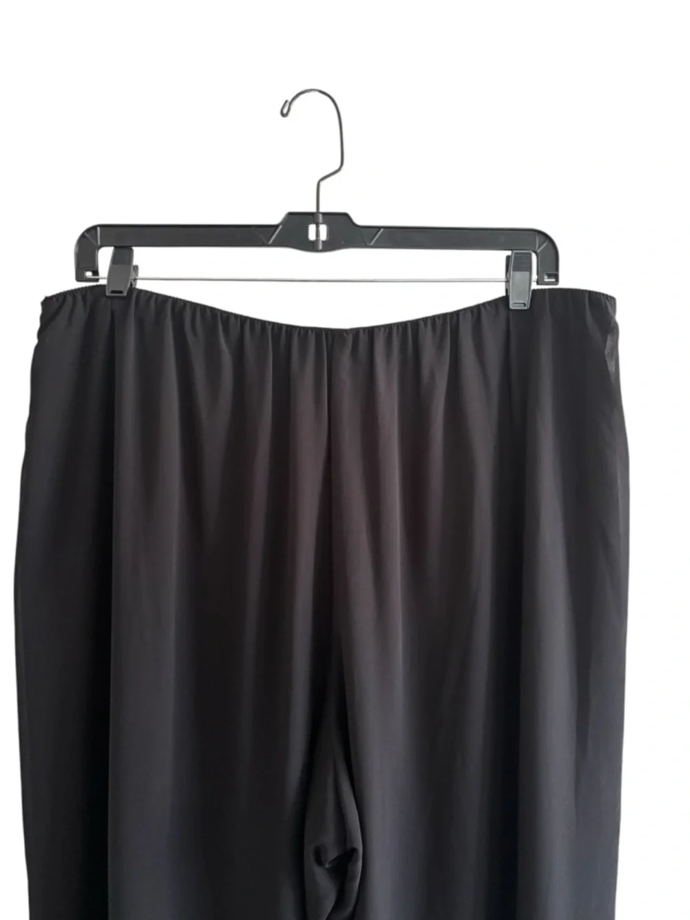 Alex Evenings Black Chiffon Wide Leg Pants 3X Elegant Minimalist Formal Flowy